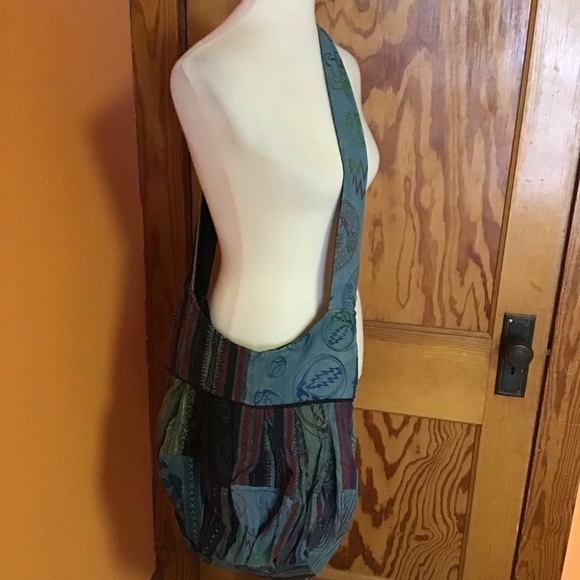 ONLY ONE Teal Grateful Dead Patchwork Bag - Picture 6 of 7